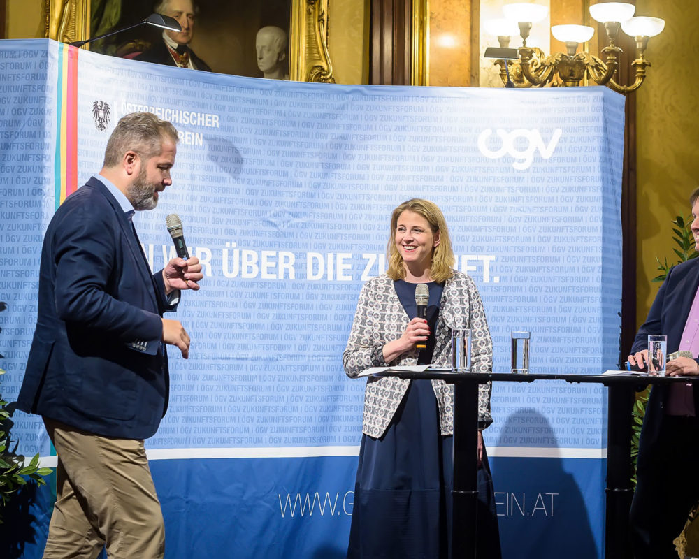 Ögv, reden wir über die zukunft mit… beate meinl reisinger at palais eschenbach, vienna, austria, on wednesday, may 11, 2022.