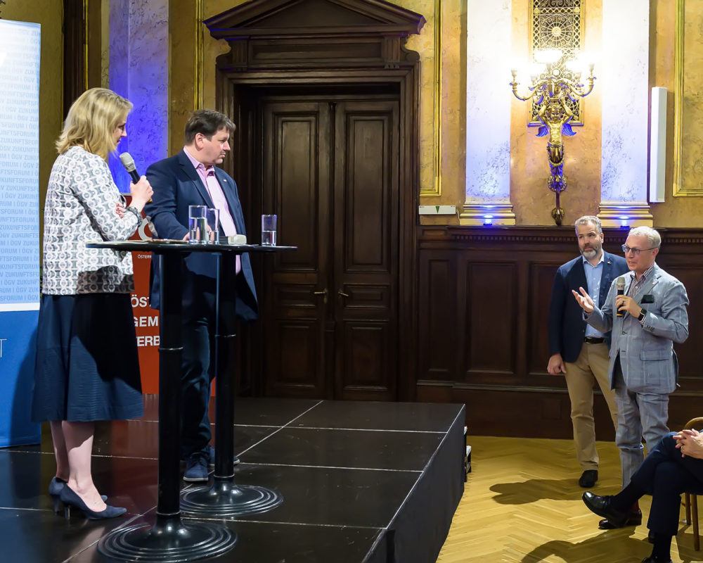 Ögv, reden wir über die zukunft mit… beate meinl reisinger at palais eschenbach, vienna, austria, on wednesday, may 11, 2022.